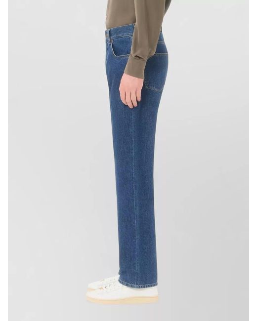 Valentino Blue Denim Five Pocket Straight Leg Jeans for men