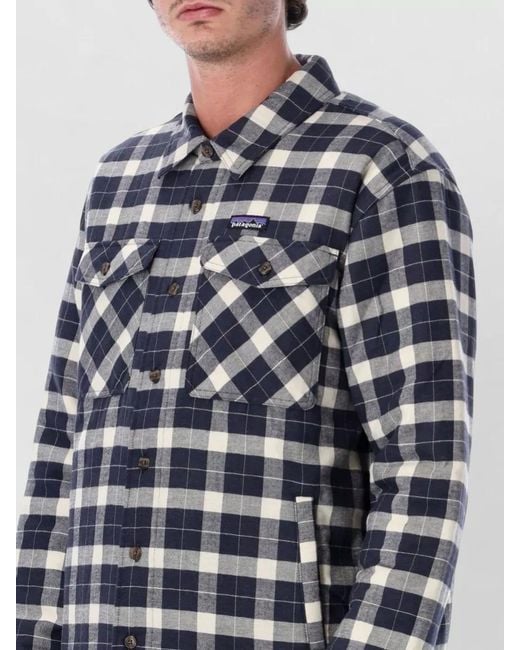Patagonia Blue Cotton Flannel Shirt for men