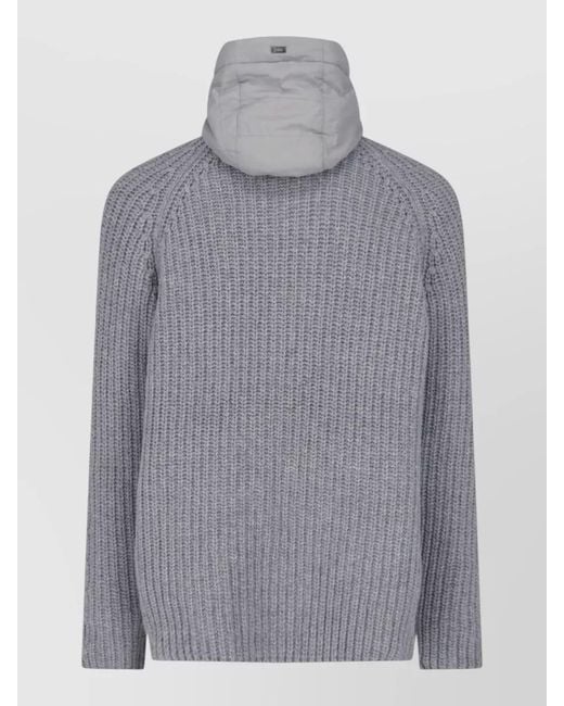 Herno Blue Wool Cardigan for men