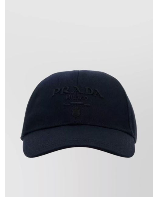 Prada Blue Cotton Baseball Cap for men