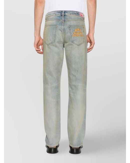 KENZO Gray Denim Slim-Fit Mid-Rise Straight-Leg Jeans for men