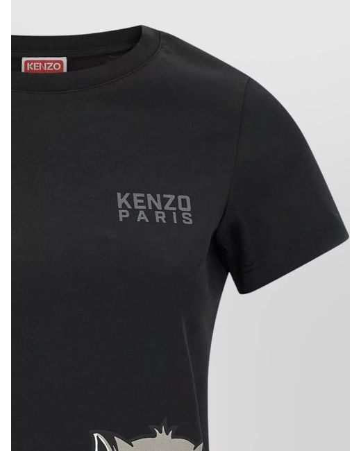 KENZO Black Tiger Graphic Short Sleeve Crew Neck T Shirt