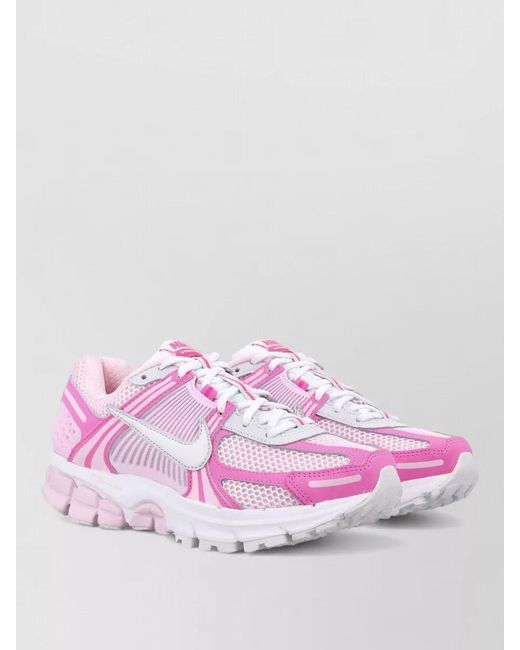 Nike Pink Textile And Leather Low-Top Sneakers