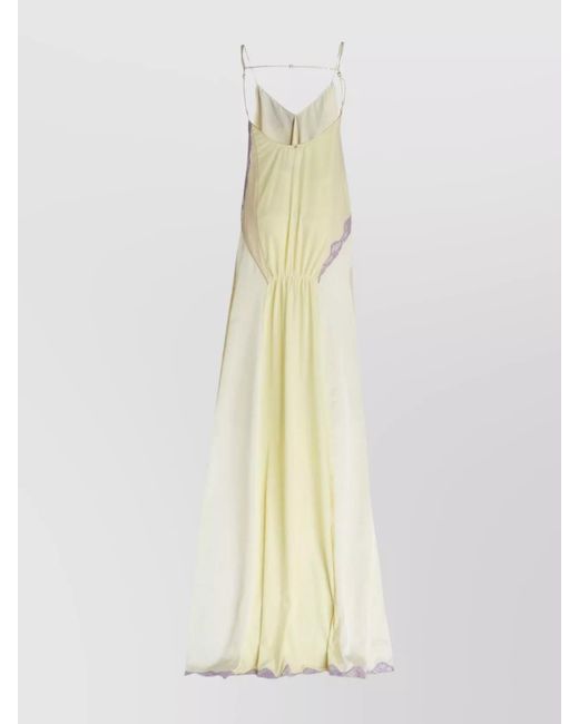 Sportmax White Lace Panel Maxi Dress