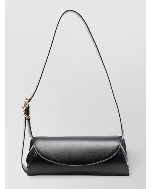 Jil Sander Black Cannolo Mini Leather Shoulder Bag