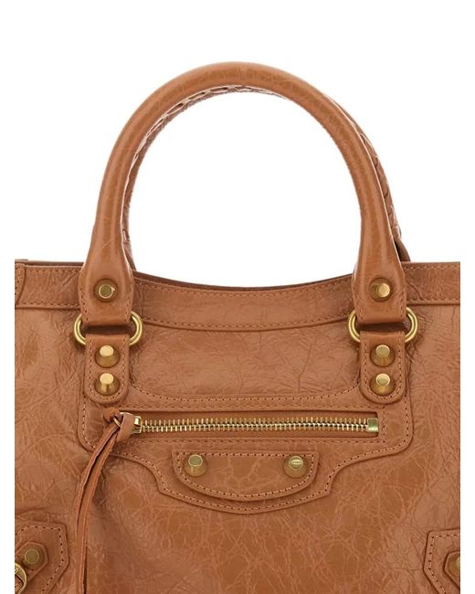 Balenciaga Brown Textured Clutch Bag Detachable Strap Handles