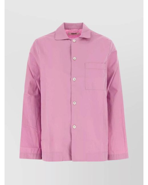 Tekla Pink Cotton Poplin Shirt