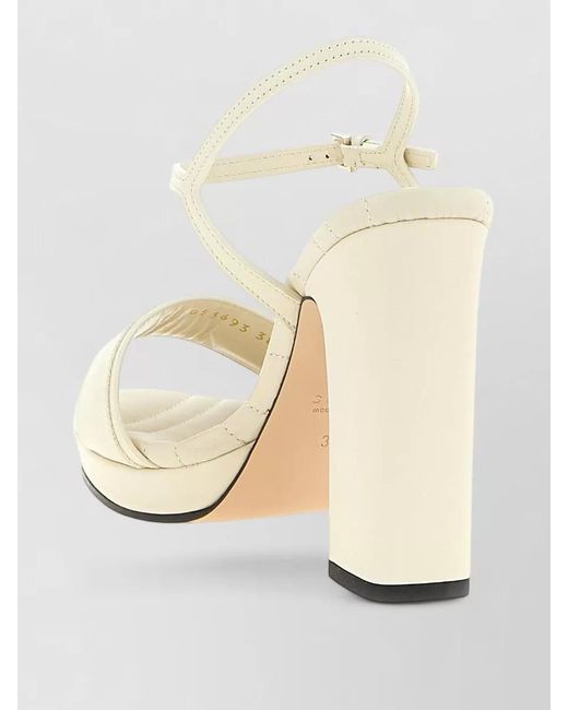 Gucci Natural Leather Platform Sandals