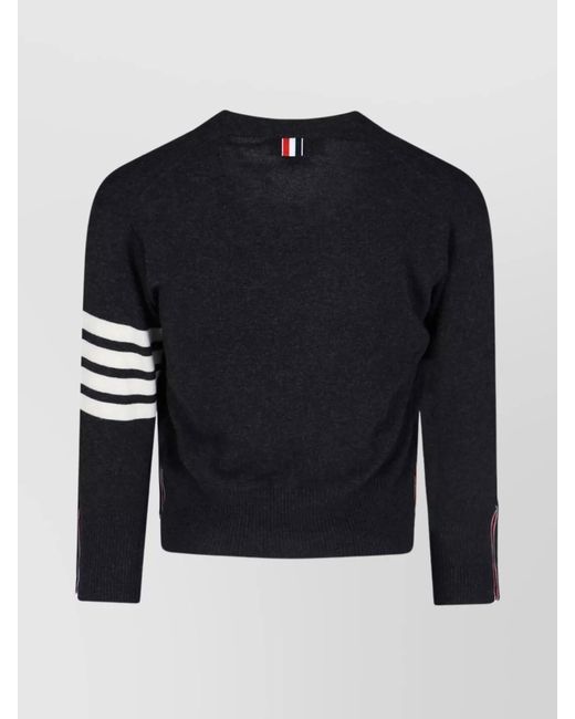 Thom Browne Blue Cashmere V-Neck Cardigan for men
