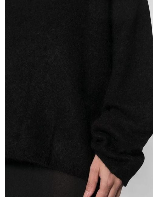 Frankie Shop Black Silk Crewneck Sweatshirt
