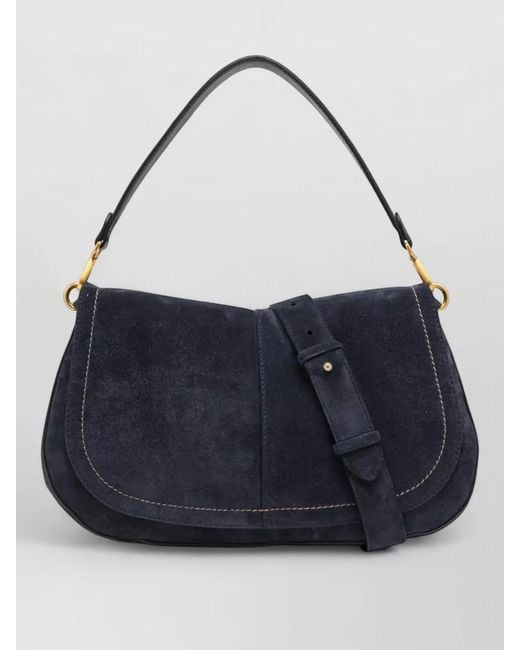 Gianni Chiarini Blue Helena Round Clutch Bag Front Pocket Strap