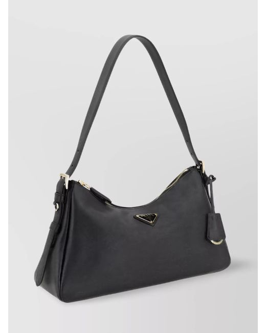 Prada Black Aimée Medium Leather Shoulder Bag