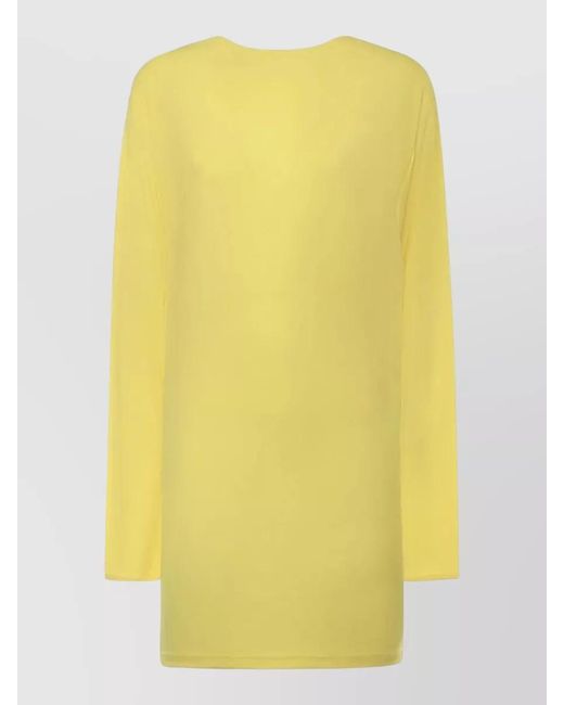 Jacquemus Yellow Draped Cutout Mini Dress