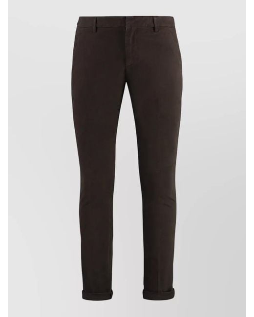 Dondup Black Gaubert Stretch Cotton Slim Chino Trousers for men