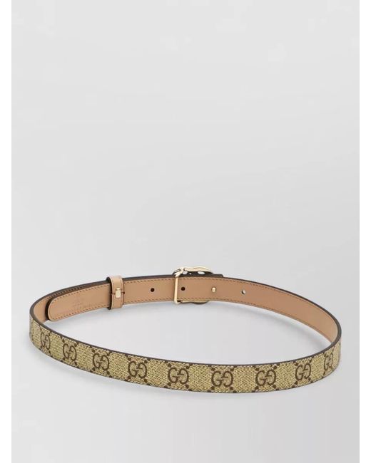 Gucci Gray Reversible Canvas Leather Skinny Belt