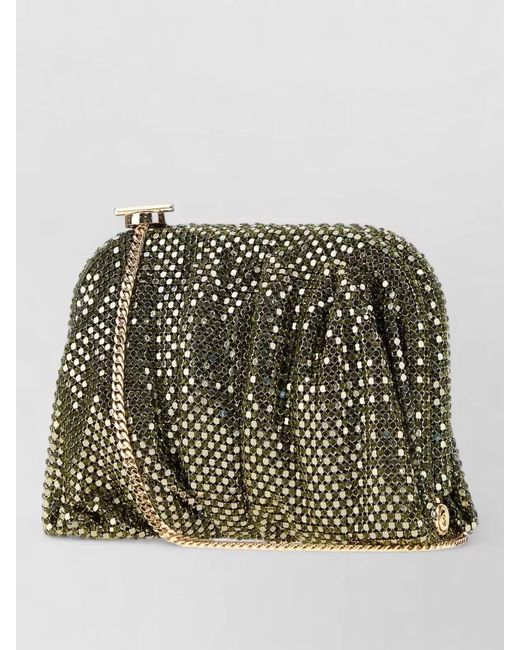 Benedetta Bruzziches Green Crystal-Embellished Clutch Bag