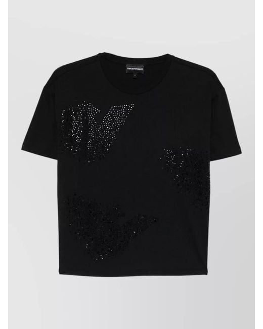 Emporio Armani Black Cotton Logo Short-Sleeve T-Shirt