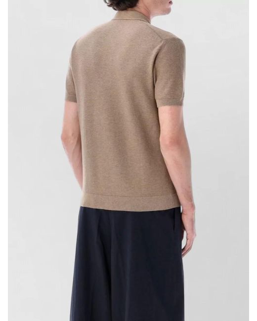 Lacoste Blue Polo Collar Knit Cotton Short Sleeve Sweater for men