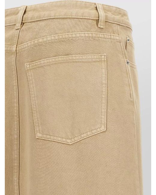 Tory Burch Natural Midi Skirt Belt Loops Back Pockets