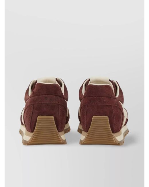 Hogan Brown Sneakers With Stripe Detail And Suede Finish