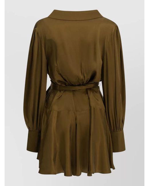 Zimmermann Green Silk Wrap Blouse
