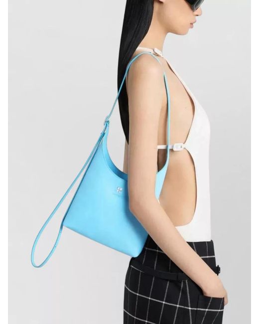Courreges Blue Melt Small Leather Tote Shoulder Bag