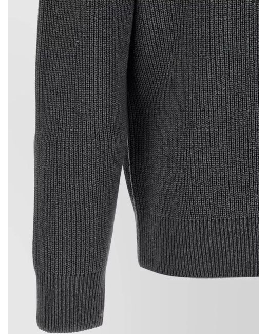 J.W. Anderson Gray High Collar Rib Knit Half Zip Sweater for men