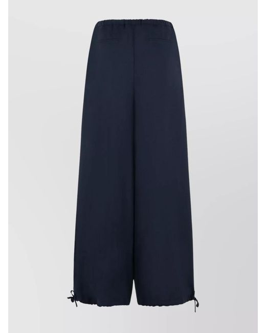Marni Blue Wide-Leg Drawstring Trousers