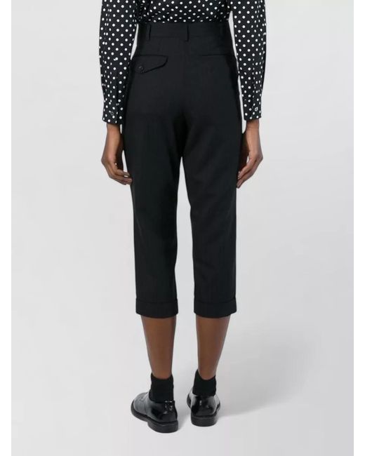 Comme des Garçons Black Cropped Wide Leg Trousers Pinstripe Design