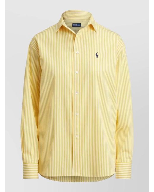 Polo Ralph Lauren Yellow Striped Long Sleeve Cotton Shirt