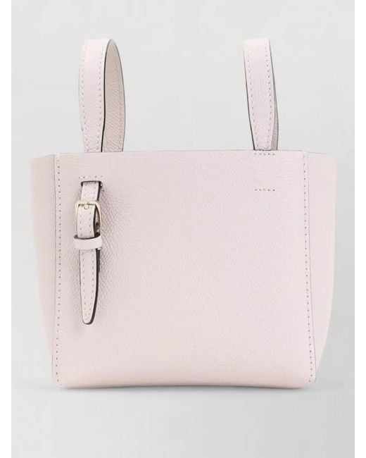 Valextra Pink Mini Calf Leather Shoulder Bag