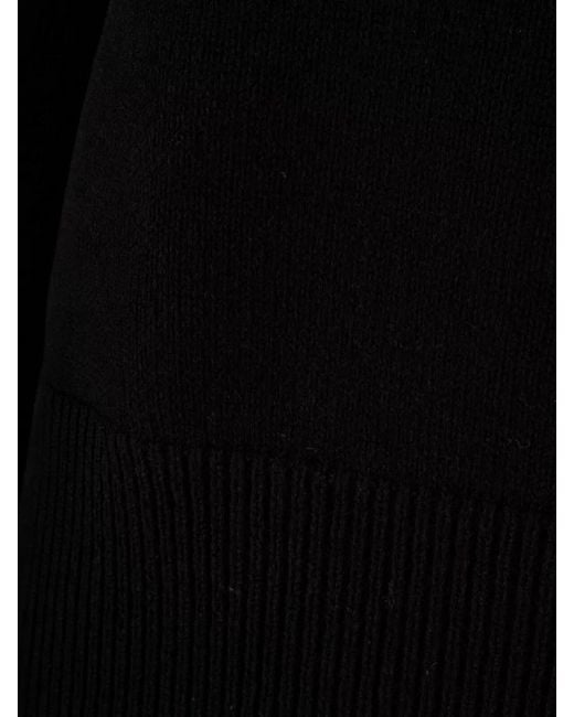 Alberta Ferretti Black Long Sleeve Crew Neck Knit Top Buttons