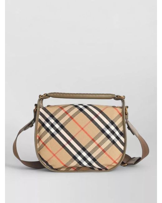 Burberry Metallic Checkered Crossbody Bag Adjustable Strap