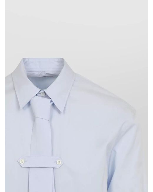 Dries Van Noten Blue Cilian Shirt Long Sleeve Cotton Tie for men