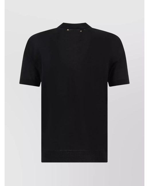 Golden Goose Deluxe Brand Black Wool Polo Shirt for men