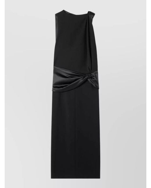 Lanvin Black Sleeveless Open Back Midi Dress