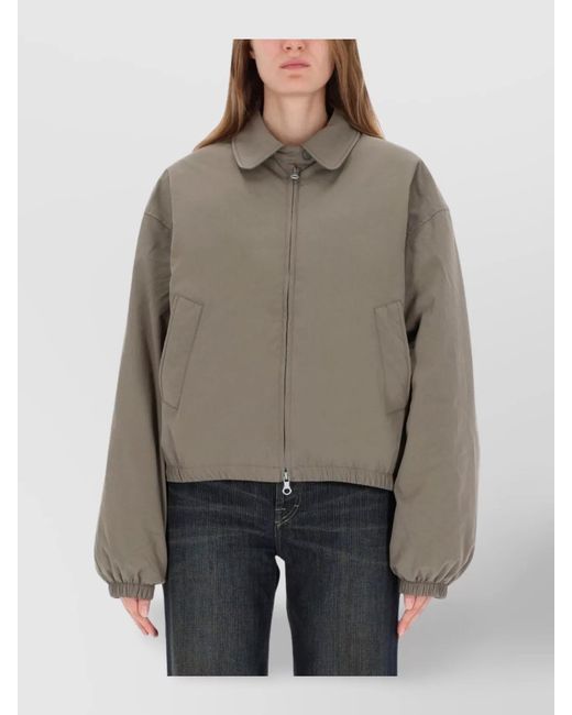 Our Legacy Gray Cropped Puffer Jacket