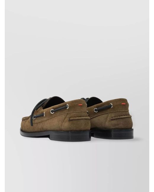 Aeyde Brown Suede Leather Lace-Up Loafers