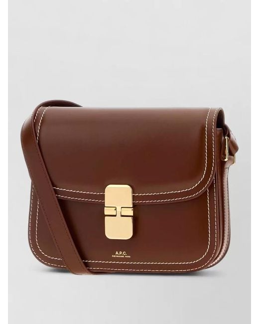 A.P.C. Brown Leather Grace Small Crossbody Bag