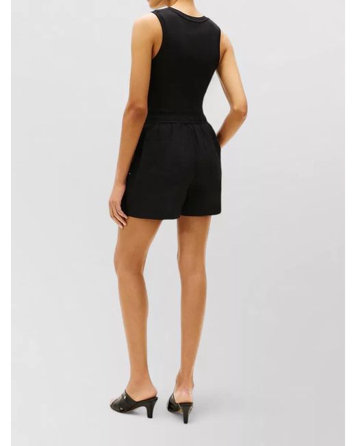 Tommy Hilfiger Black Linen Knee-Length Shorts