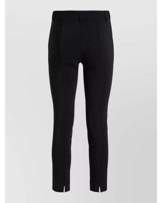 SIMONA CORSELLINI Black Stretch Viscose Trousers Cropped Tight Silhouette