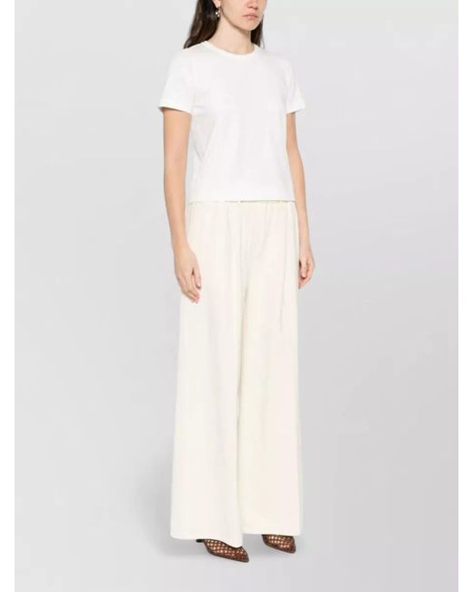 Forte_forte White Organic Cotton Crew Neck Short Sleeve T-Shirt