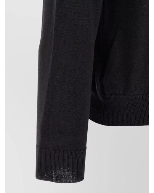 Zanone Black Wool Crew Neck Regular Fit Sweater for men