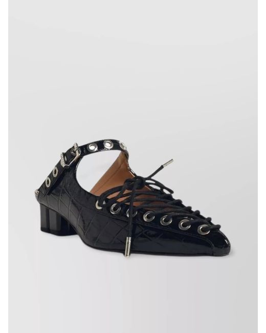 Ganni Multicolor Lace-Up Mules