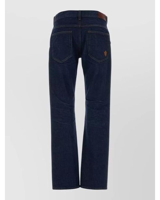 Gucci Blue Denim Trousers Straight Leg Belt Loops for men