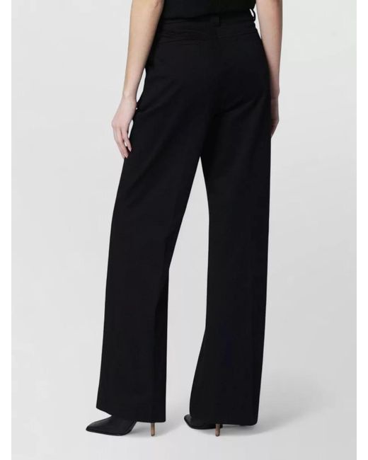 Thelatest Black Belted Wide Leg Trousers Side Pockets