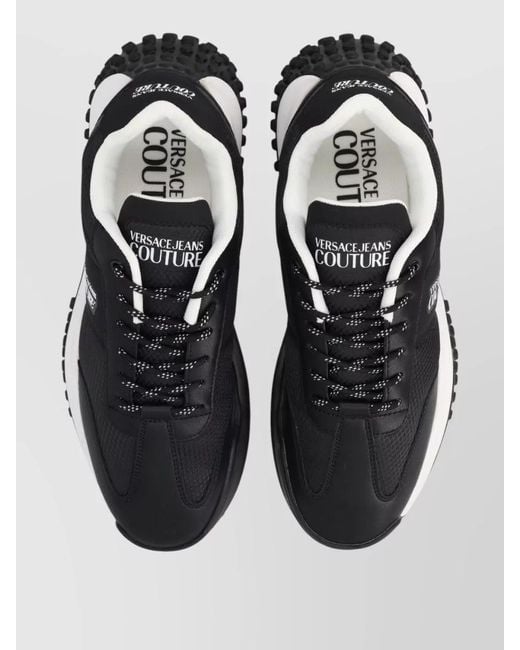 Versace Jeans Couture Black Logo Low-Top Sneakers for men