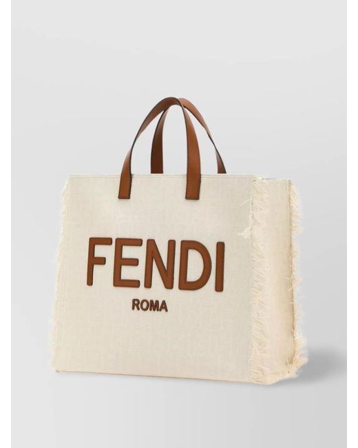 Fendi Natural Jacquard Tote Bag for men
