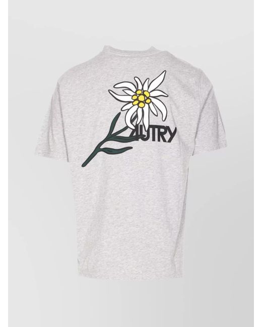 Autry White Cotton Logo-Print T-Shirt for men