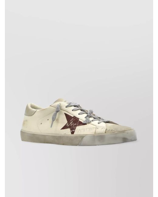 Golden Goose Deluxe Brand Natural Distressed Leather Sneakers Star Detail for men